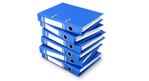 Pile of blue folders